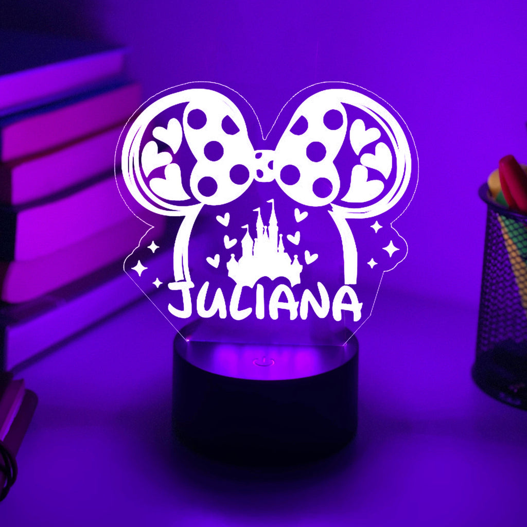 PERSONALISED MINNIE MOUSE DISNEY 3D NIGHT LIGHT