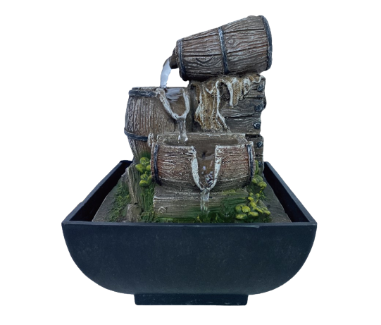 STACKED BARRELS WATER FEATURE