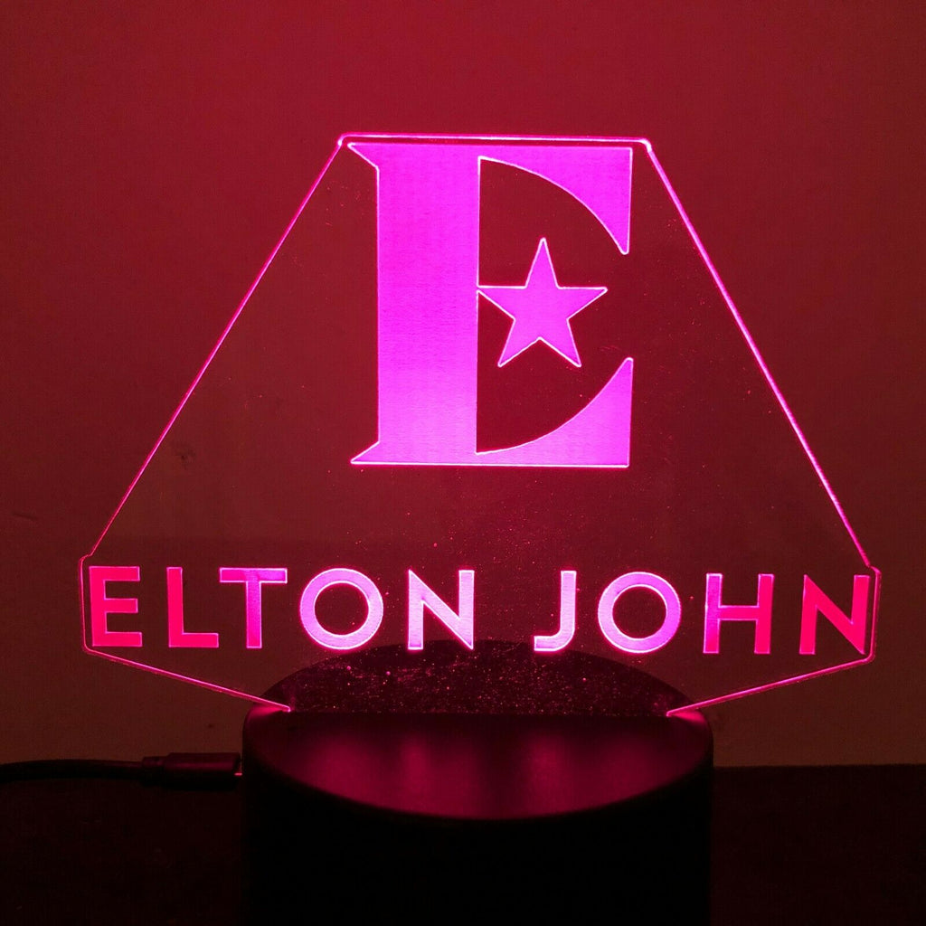 ELTON JOHN YELLOWBRICK ROAD 3D Acrylic LED 7 Colour Night Light Touch Lamp - Eyes Of The World