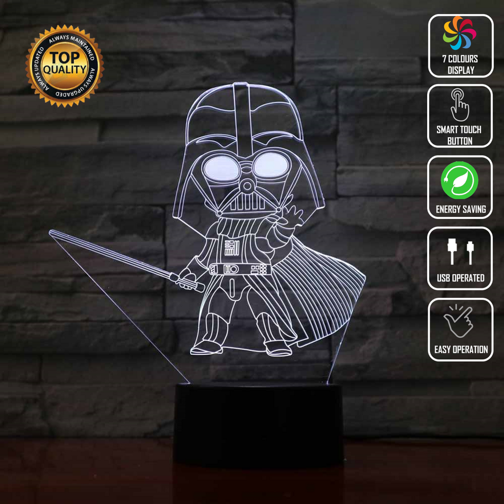 Star Wars Darth Vader Death Star 3D Night Light  LED 7 Colour Touch Desk Lamp - Eyes Of The World