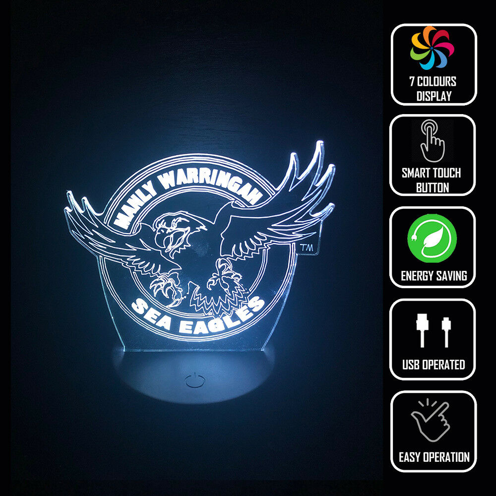 MANLY SEA EAGLES FOOTBALL NRL 3D NIGHT LIGHT - Eyes Of The World