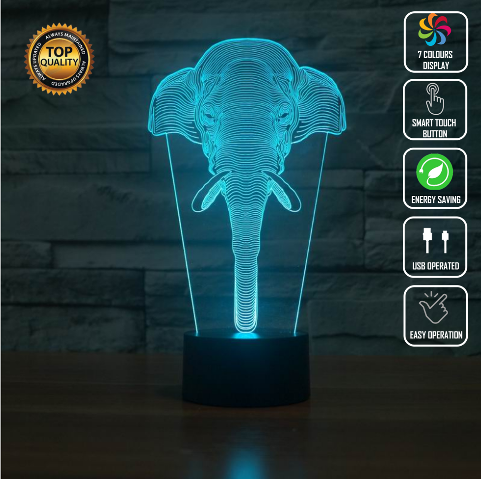 Elephant Animal 3D NIGHT LIGHT - Eyes Of The World