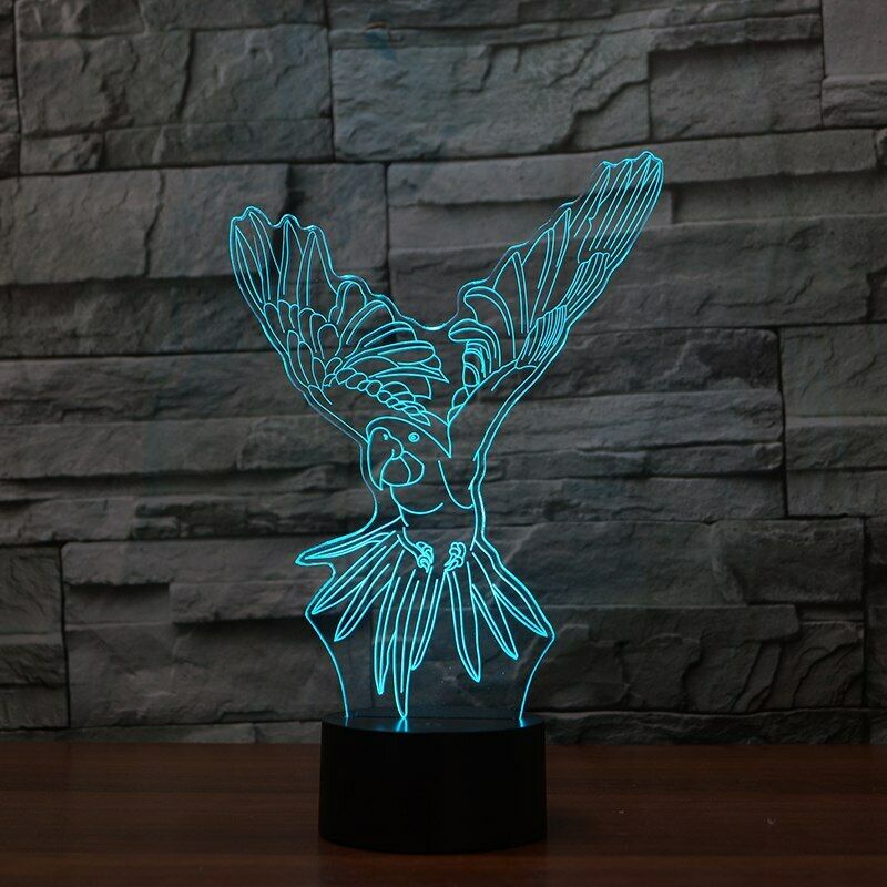 Parrot Macaw Flying 3D NIGHT LIGHT - Eyes Of The World