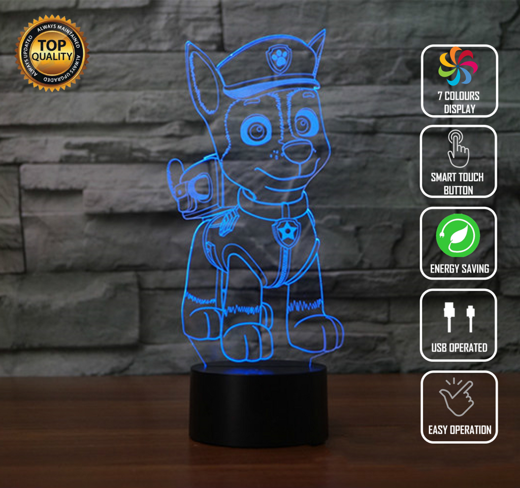 Paw Patrol Chase Ryder 3D NIGHT LIGHT - Eyes Of The World