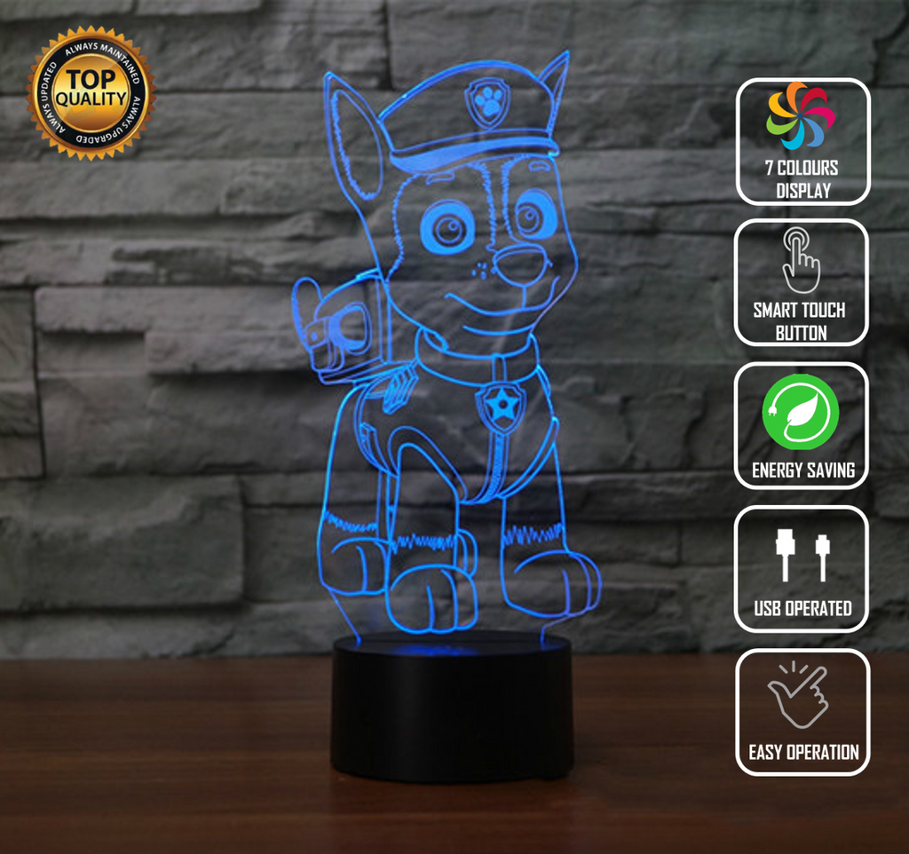 Paw patrol top led night light