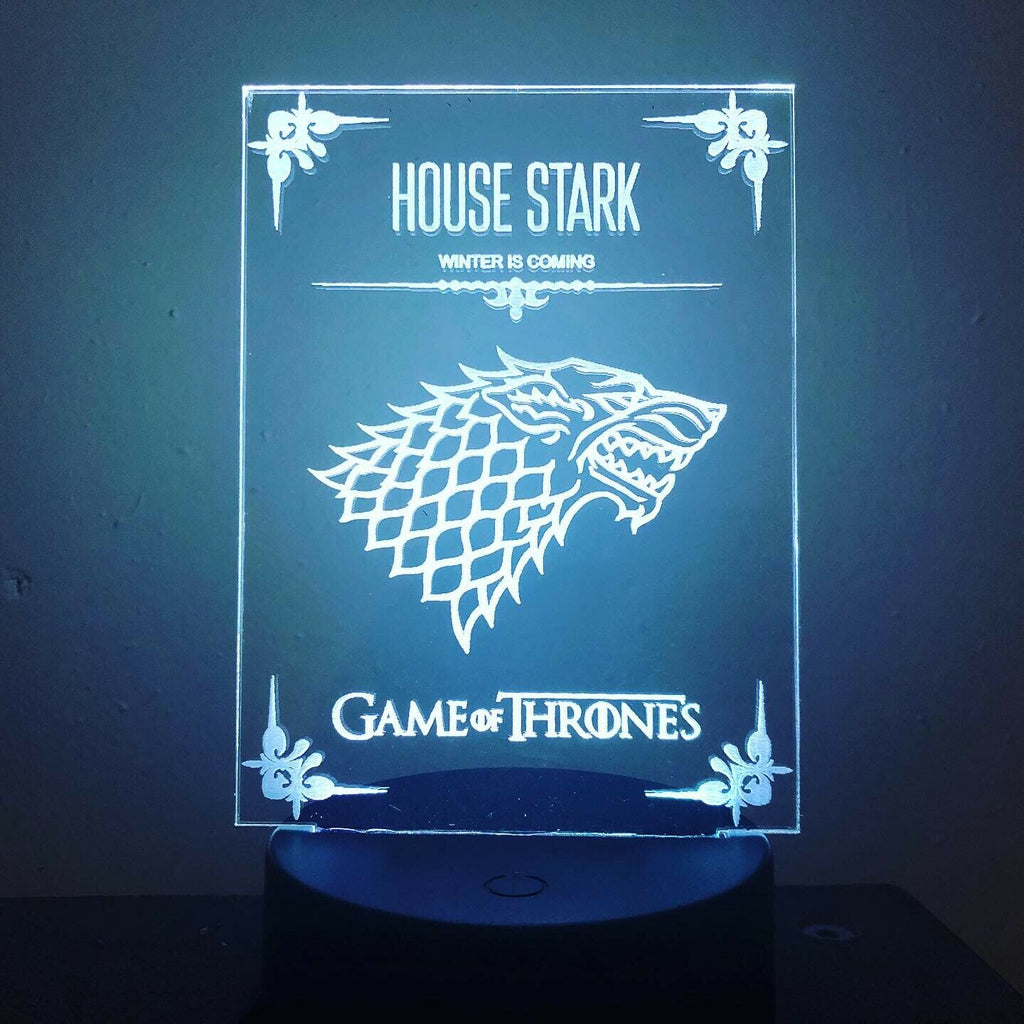 HOUSE STARK GAME OF THONES 3D Acrylic LED 7 Colour Night Light Touch Table Lamp - Eyes Of The World