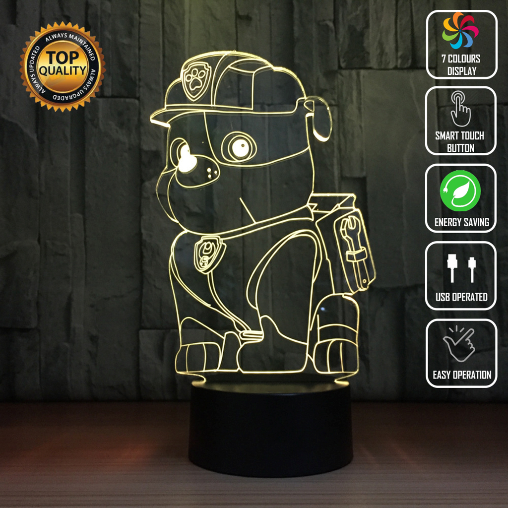 RUBBLE PAW PATROL CHASE 3D NIGHT LIGHT - Eyes Of The World