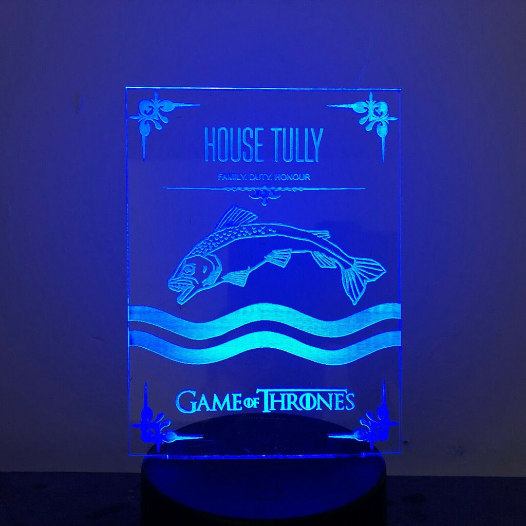HOUSE TULLY GAME OF THRONES 3D Acrylic LED 7 Colour Night Light Table Lamp - Eyes Of The World