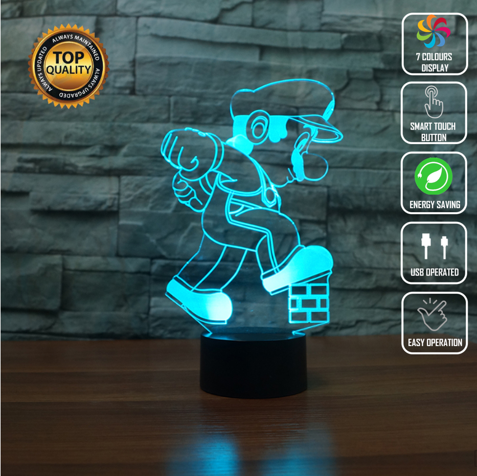 NEW MARIO CUBE LUIGI 3D NIGHT LIGHT - Eyes Of The World
