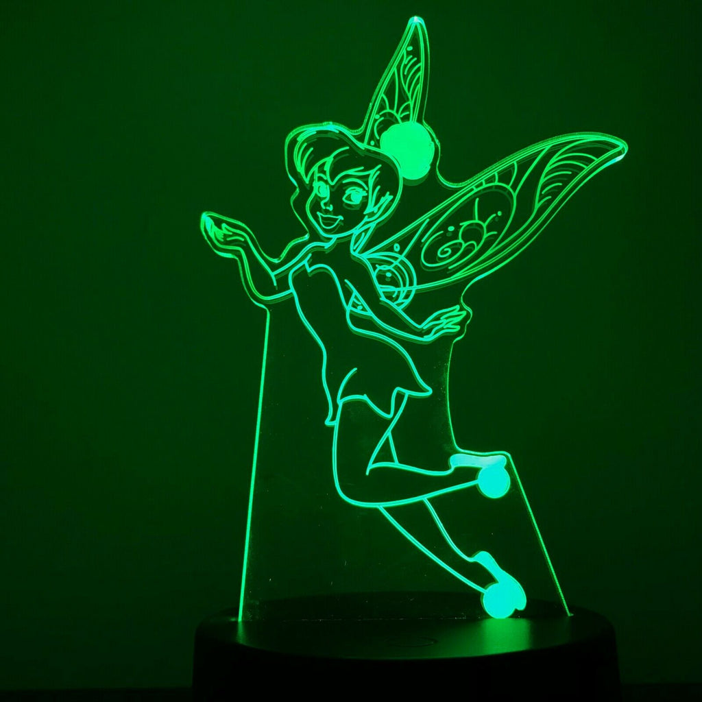 Tinkerbell Fairy Dust Girls 3D Acrylic LED 7 Colour Night Light Touch Table Lamp - Eyes Of The World