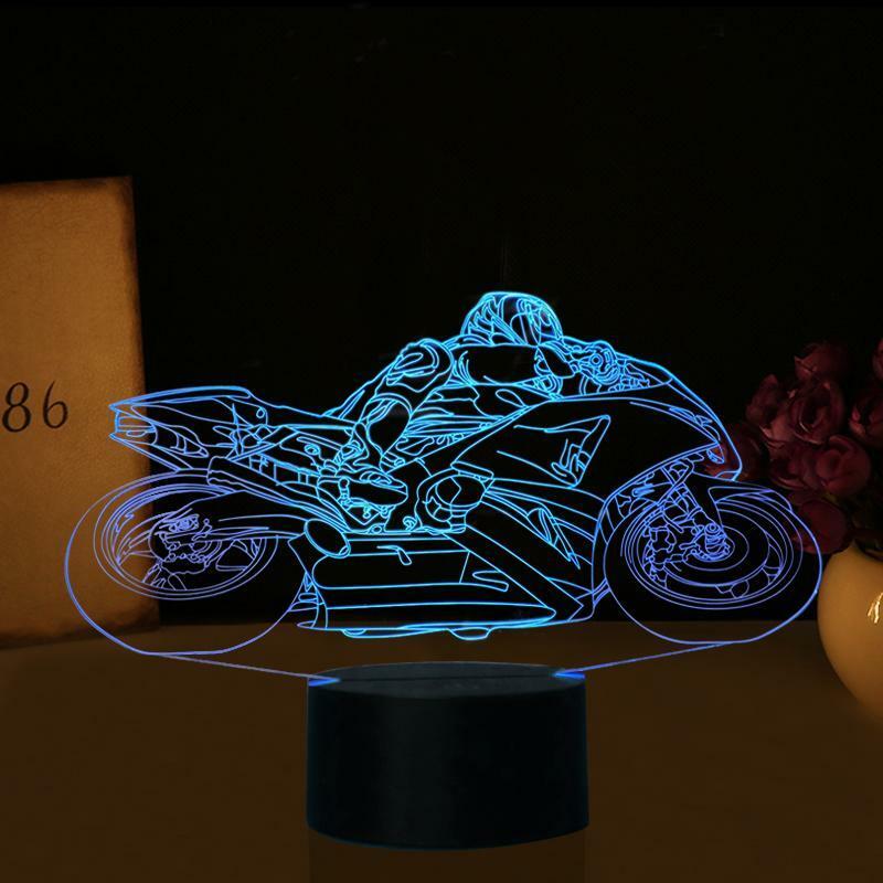 DIRT BIKE MOTOCROSS 3D Acrylic LED 7 Colour Night Light Touch Table Lamp Gift - Eyes Of The World