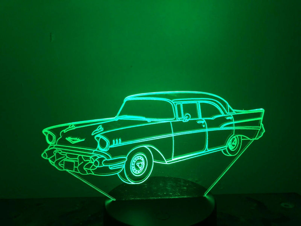 57 Chevy Chevrolet Old Car 3D NIGHT LIGHT - Eyes Of The World