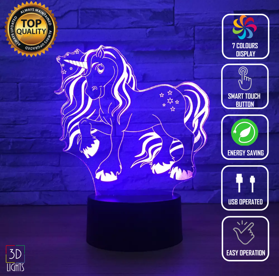 UNICORN RAINBOW 3D NIGHT LIGHT - Eyes Of The World