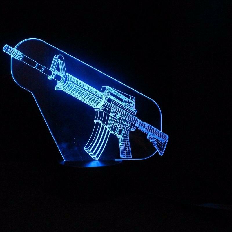 M4A1 RIFLE MACHINE GUN 3D NIGHT LIGHT - Eyes Of The World