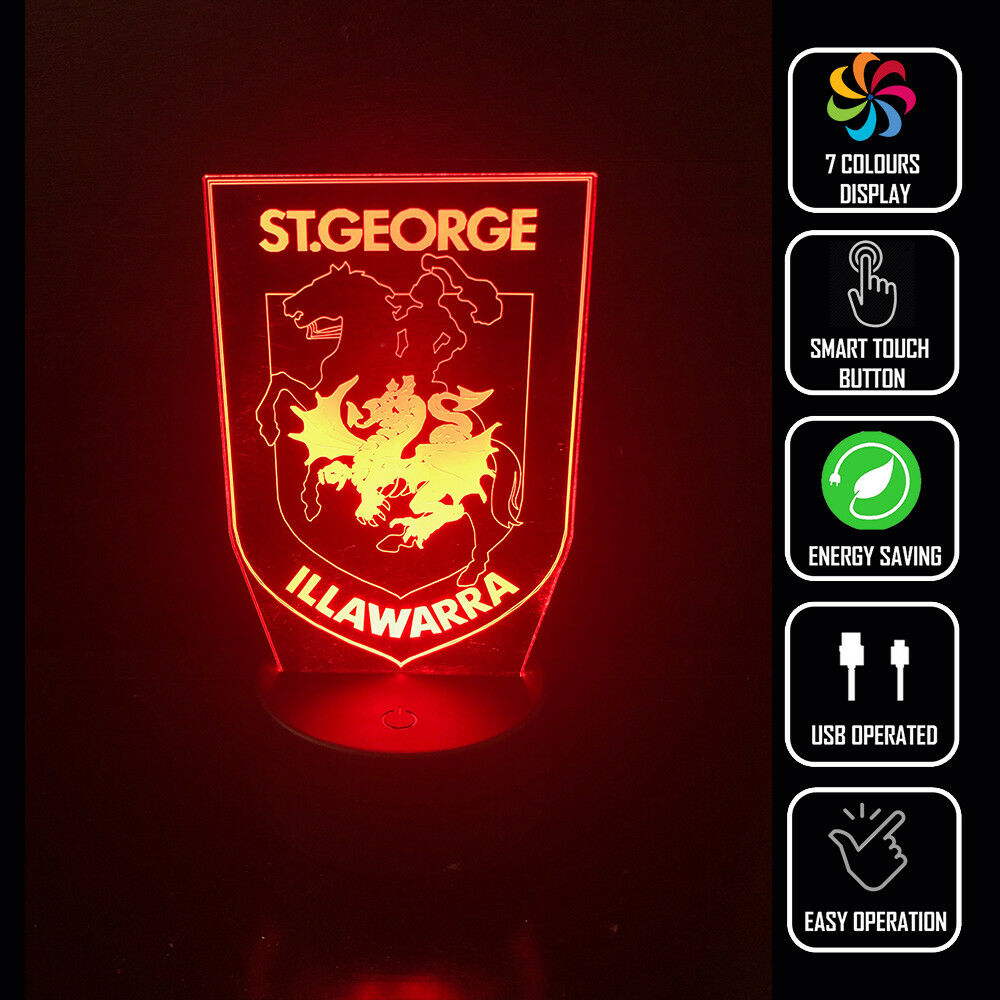 ST GEORGE DRAGONS FOOTBALL 3D NIGHT LIGHT - Eyes Of The World