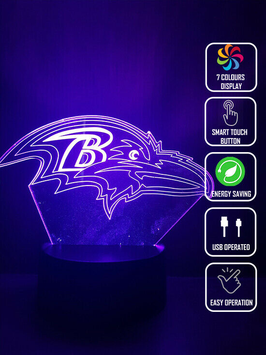 BALTIMORE RAVENS FOOTBALL 3D NIGHT LIGHT - Eyes Of The World