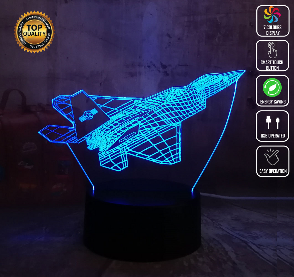 JET AIRCRAFT AIRPLANE 3D NIGHT LIGHT - Eyes Of The World