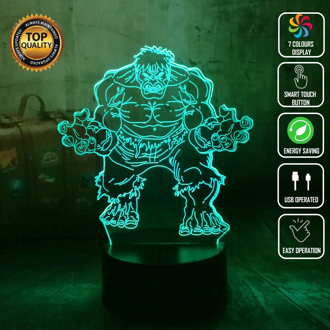 HULK SUPERHERO AVENGERS 3D NIGHT LIGHT – Eyes Of The World