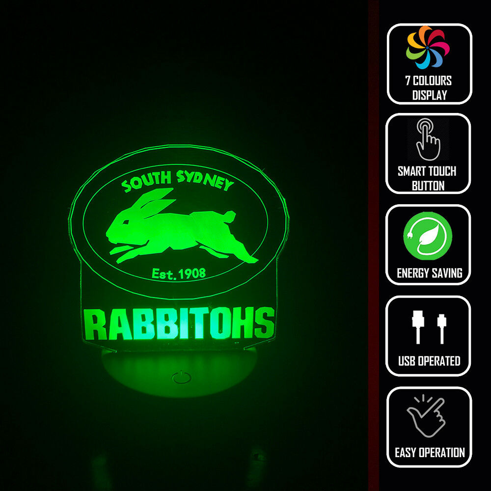 SYD RABBITHOS FOOTBALL NRL 3D NIGHT LIGHT - Eyes Of The World