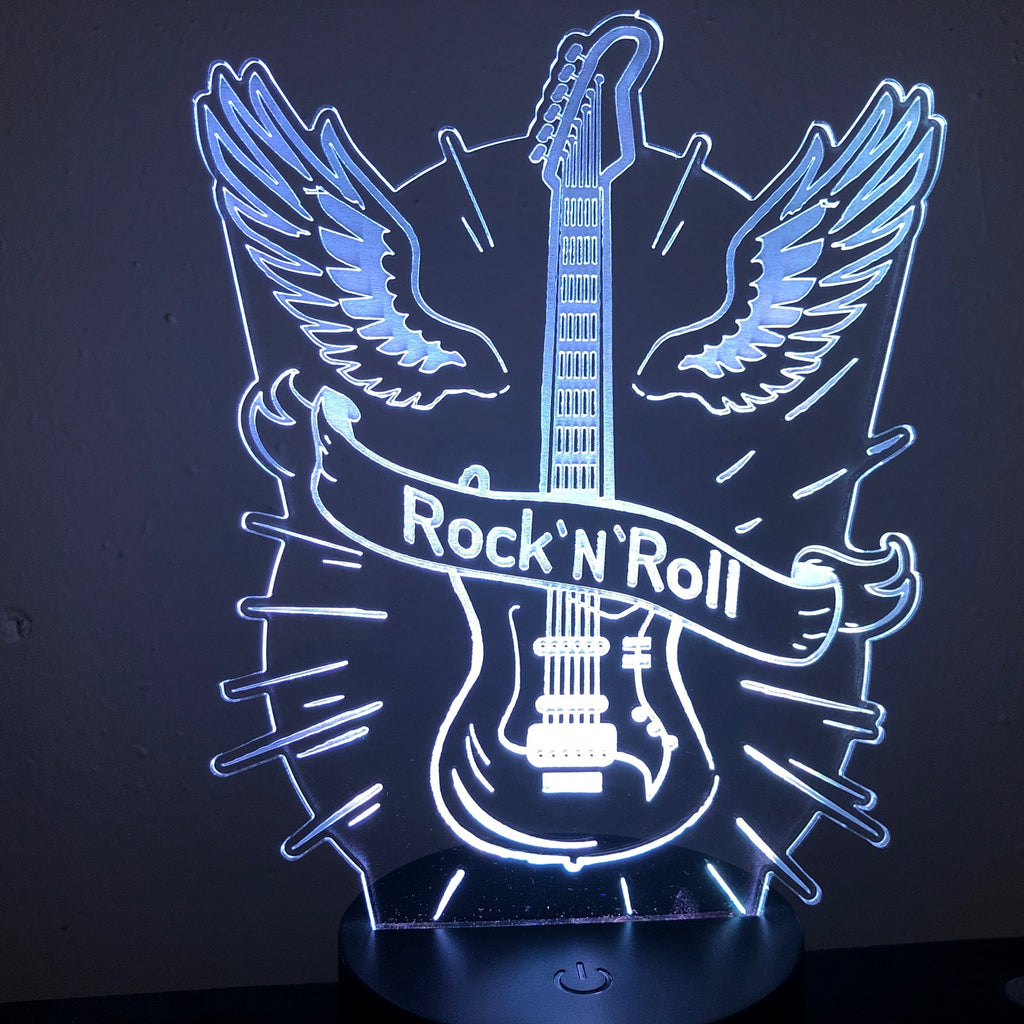 ROCK N ROLL GUITAR MUSIC 3D NIGHT LIGHT