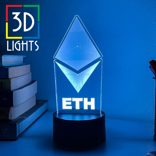 ETHEREUM ETH CRYPTO COIN  3D NIGHT LIGHT