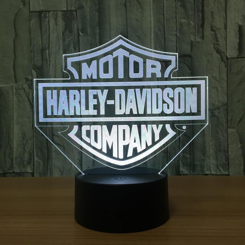 HARLEY DAVIDSON LOGO 3D NIGHT LIGHT - Eyes Of The World