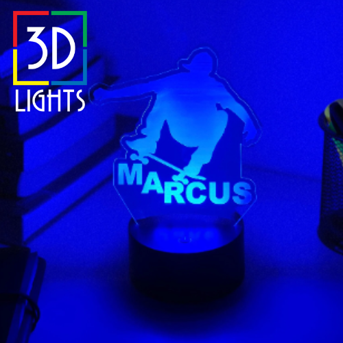 PERSONALISED SKATEBOARD SKATE 3D NIGHT LIGHT