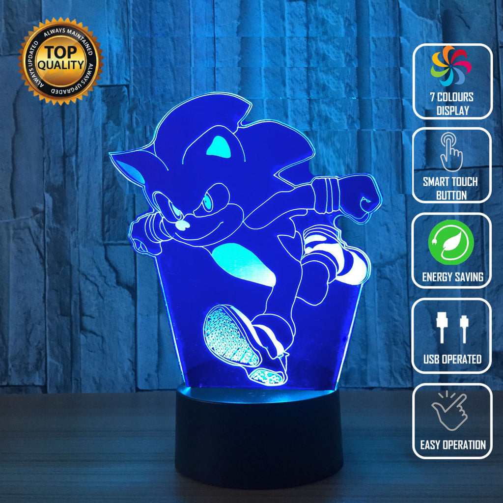 RUNNING SONIC SEGA HEDGEHOG 3D NIGHT LIGHT